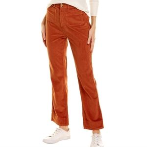 Faherty Women's Portland Corduroy Pant Gingerbread Fall High Waist Pocket 30 NWT